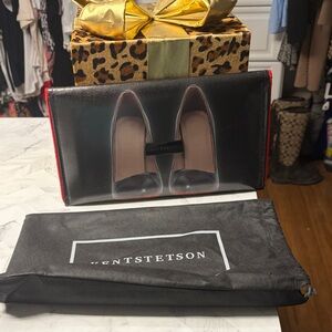 Stetson Black Clutch with Shoe Design